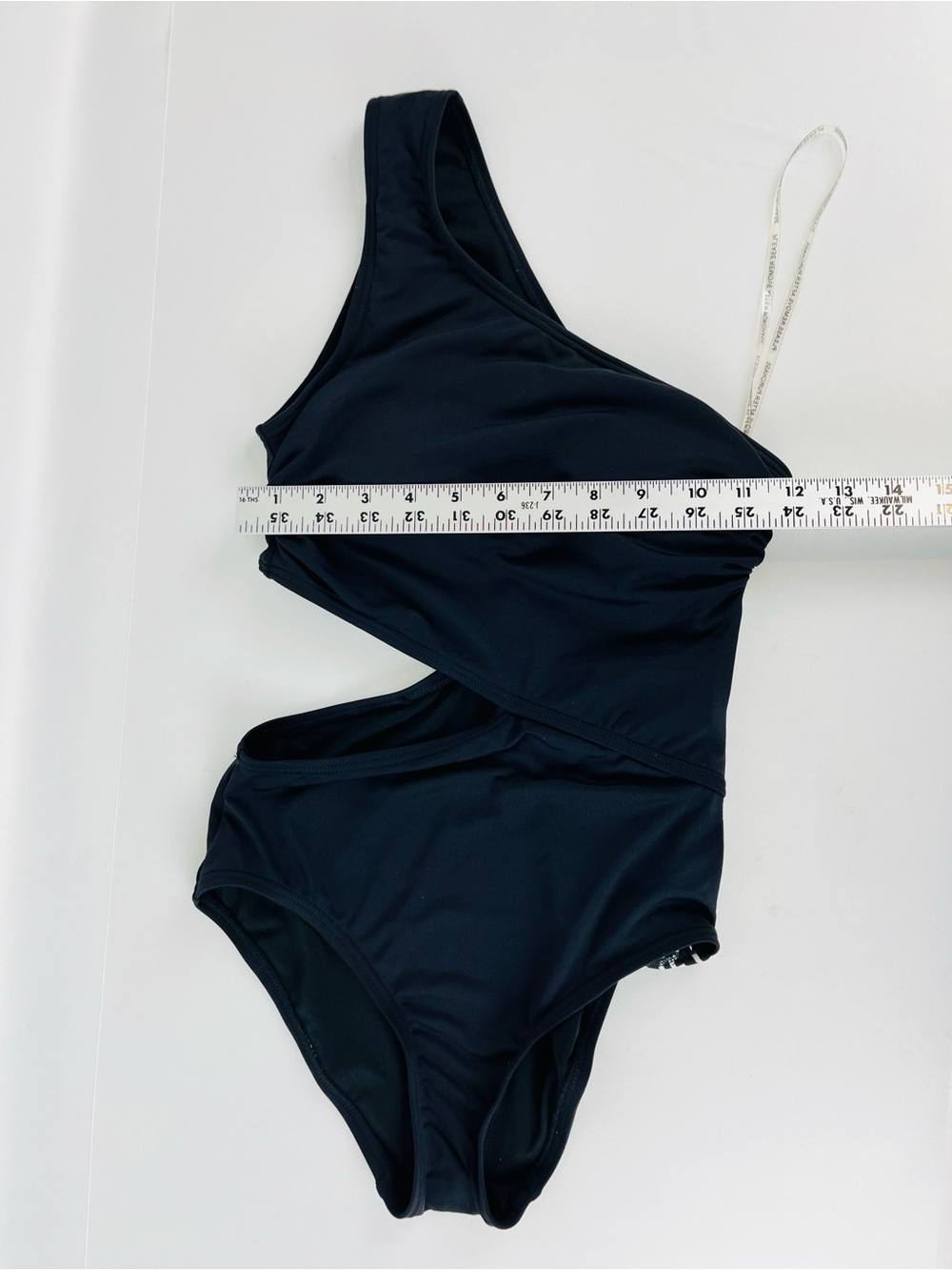 MICHAEL Michael Kors Logo Tape One-Shoulder Cutout Sporty Swimsuit Black Size 4 - Picture 9 of 14